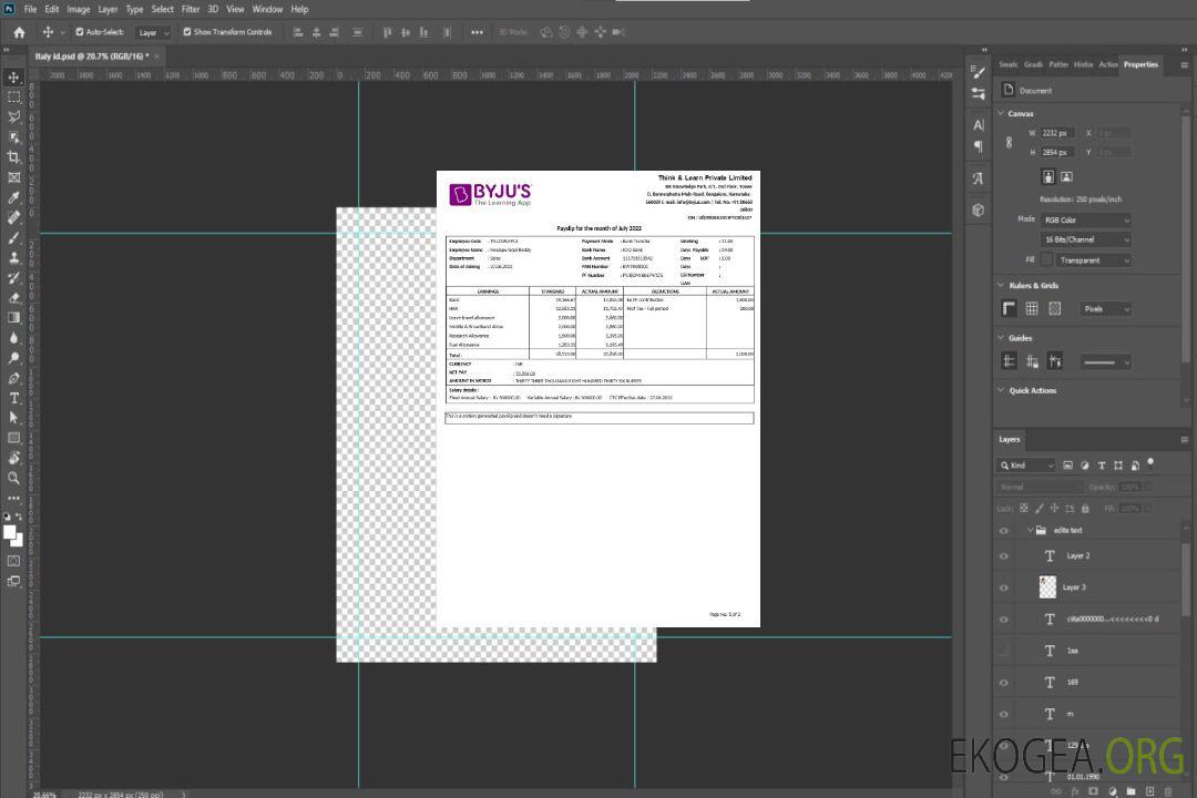Modèle de fiche de paie de l'application d'apprentissage BYJU-s aux formats Word et PDF.pdf, 1 template Modèle de fiche de paie de l'application d'apprentissage BYJU-s aux formats Word et PDF.pdf, 1 template